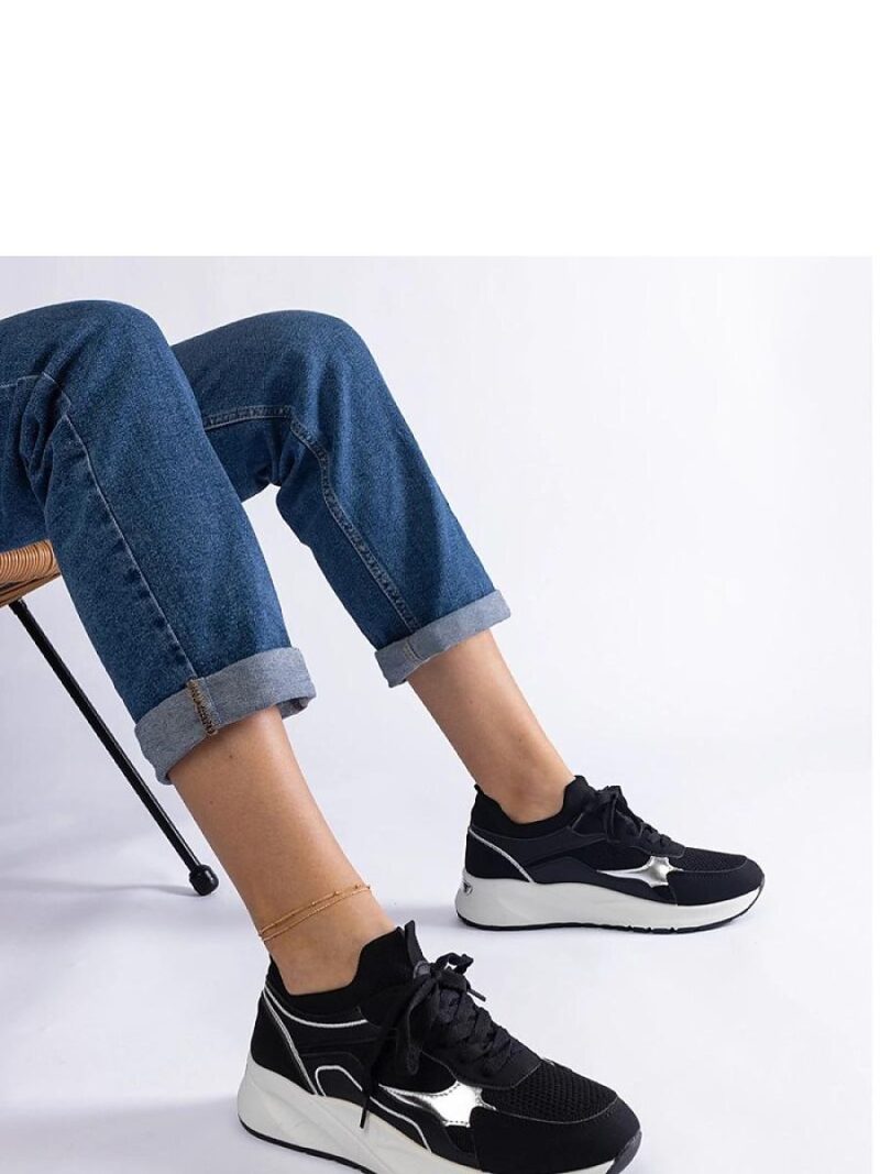 Czarne sneakersy sportowe damskie Elsira - Solea - obrazek 4