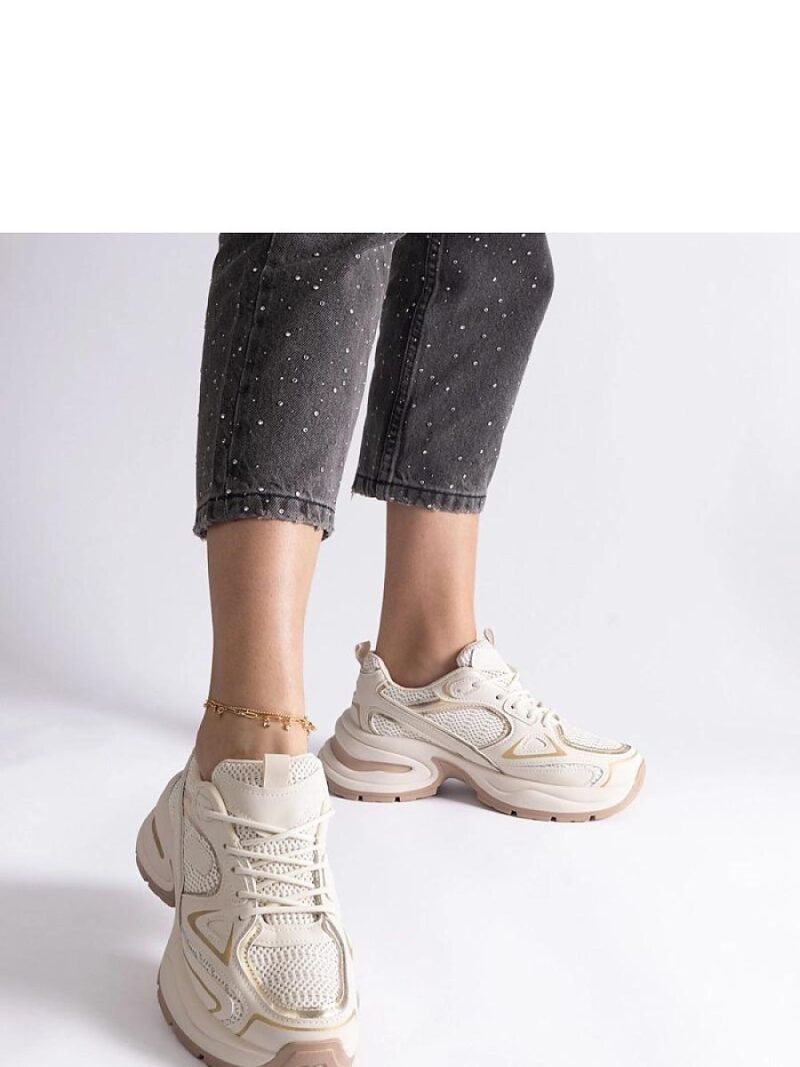 Beżowe sneakersy na masywnej podeszwie Adoma - Solea