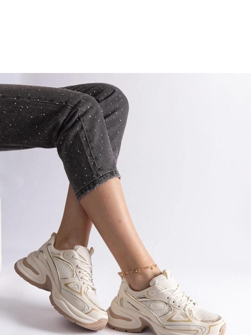 Beżowe sneakersy na masywnej podeszwie Adoma - Solea - obrazek 2