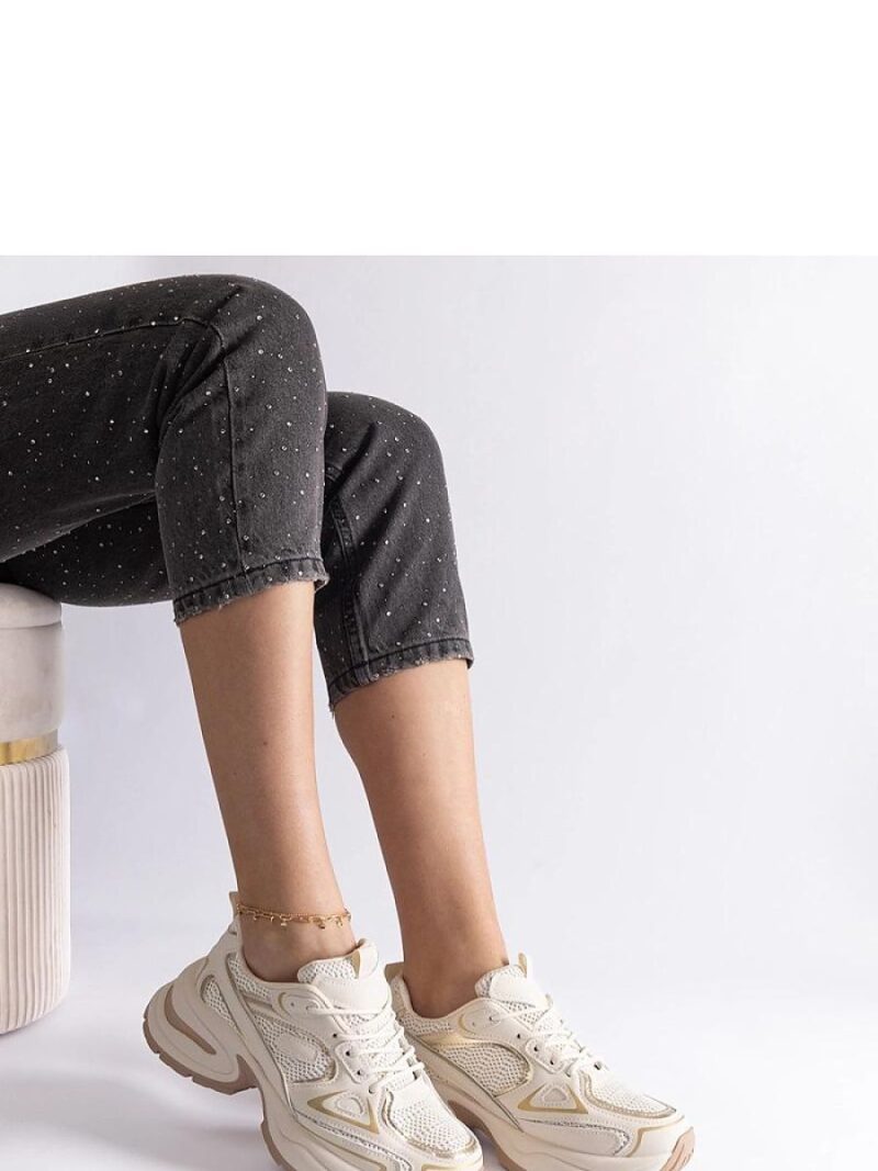 Beżowe sneakersy na masywnej podeszwie Adoma - Solea - obrazek 4