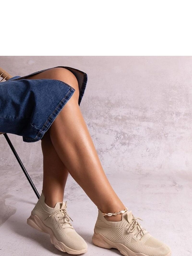 Beżowe materiałowe sneakersy Madi - Solea - obrazek 2
