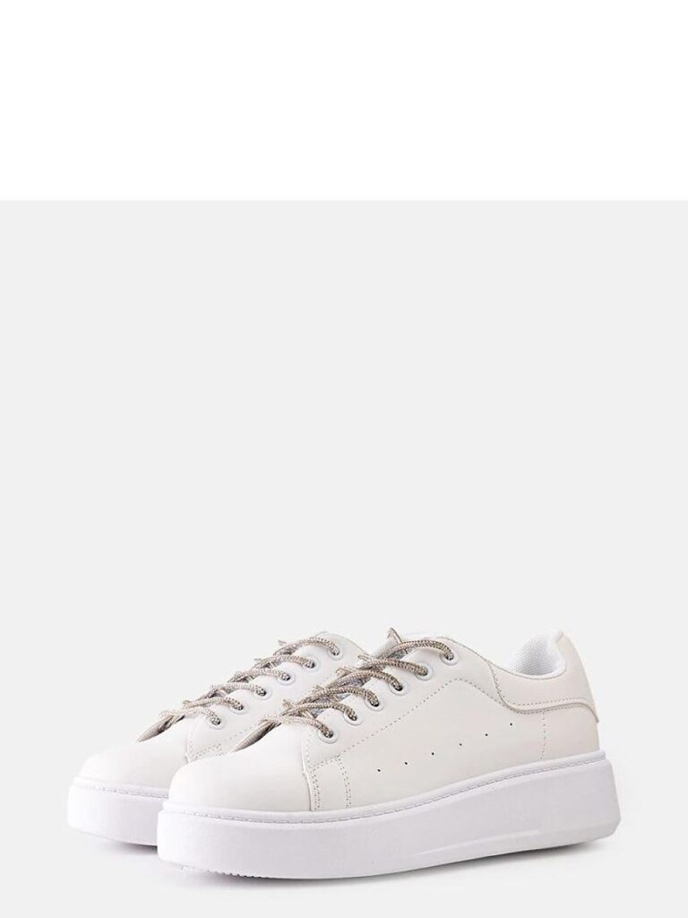 Białe sneakersy z efektownym zdobieniem Asmait - Solea