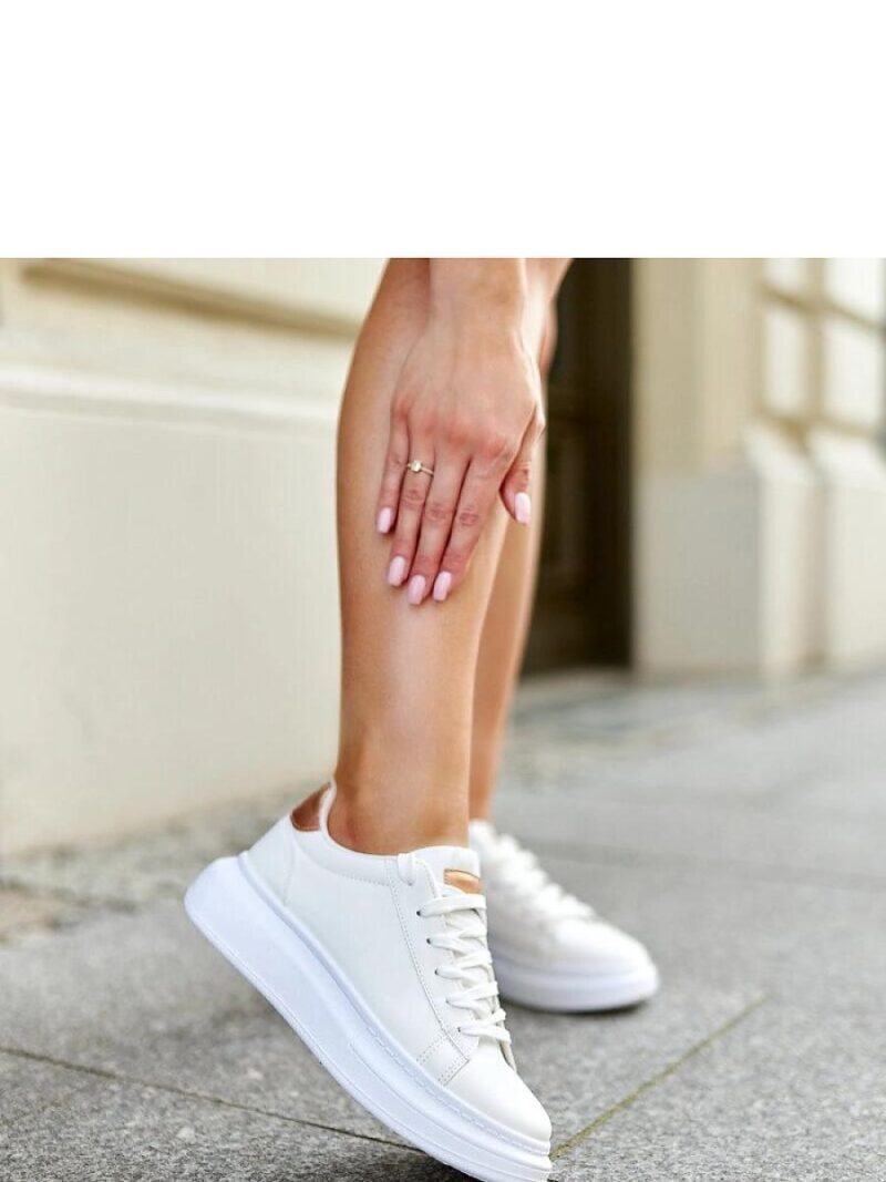 Białe sneakersy na grubej podeszwie Ivalu - Solea - obrazek 3