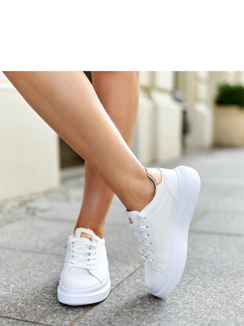 Białe sneakersy na grubej podeszwie Ivalu - Solea - obrazek 4