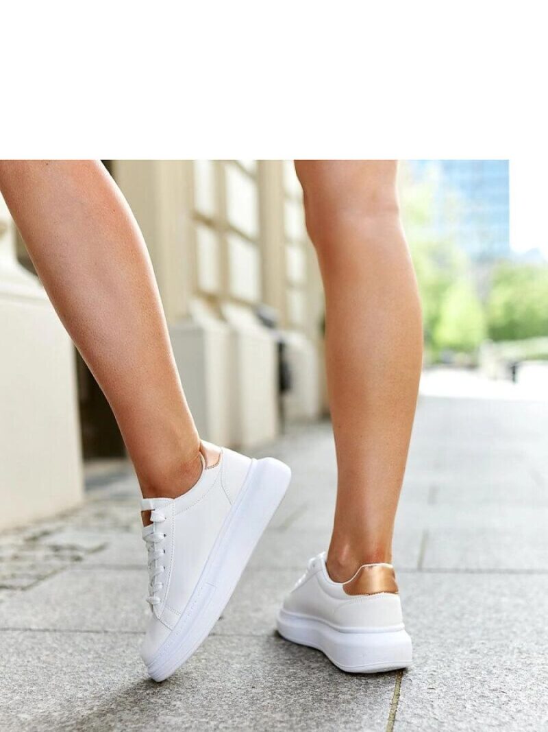 Białe sneakersy na grubej podeszwie Ivalu - Solea - obrazek 6