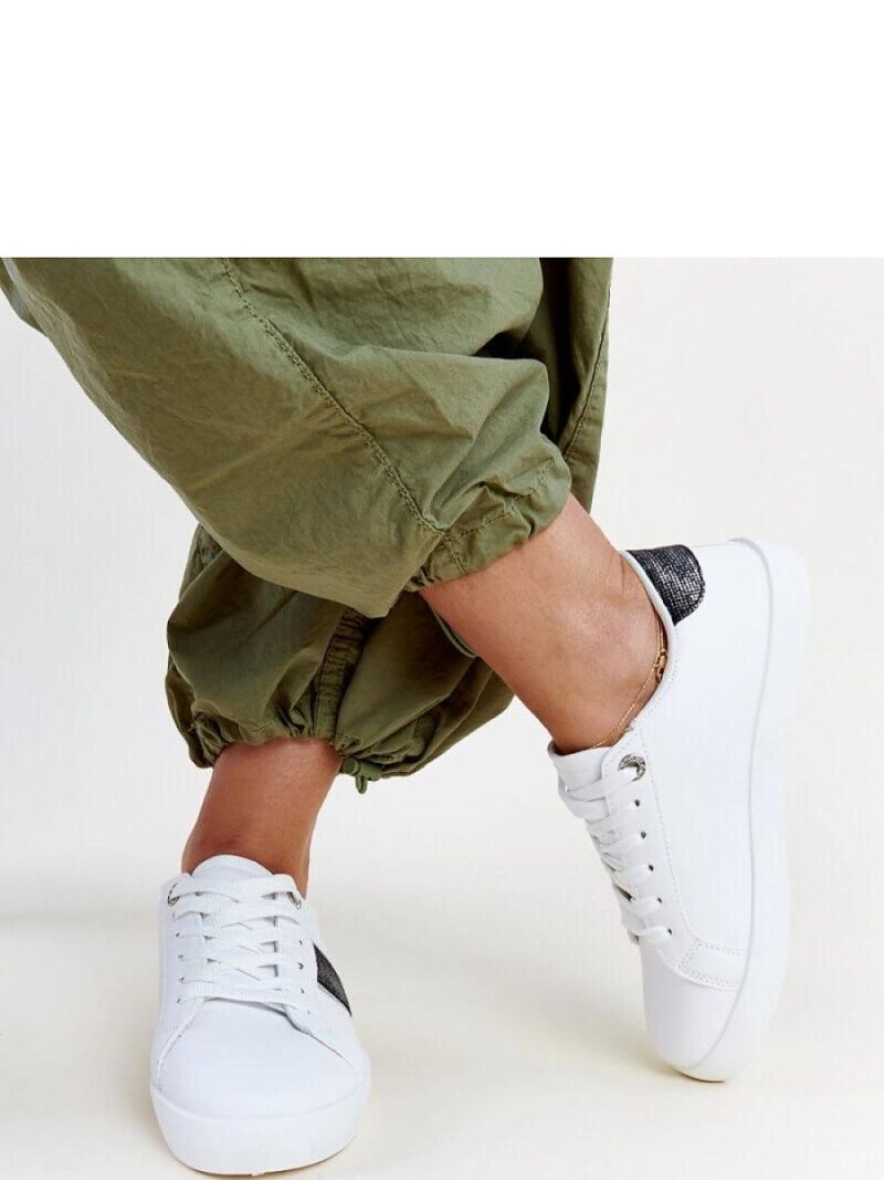 Biało-czarne sneakersy z ozdobnym paskiem Grada - Solea - obrazek 3