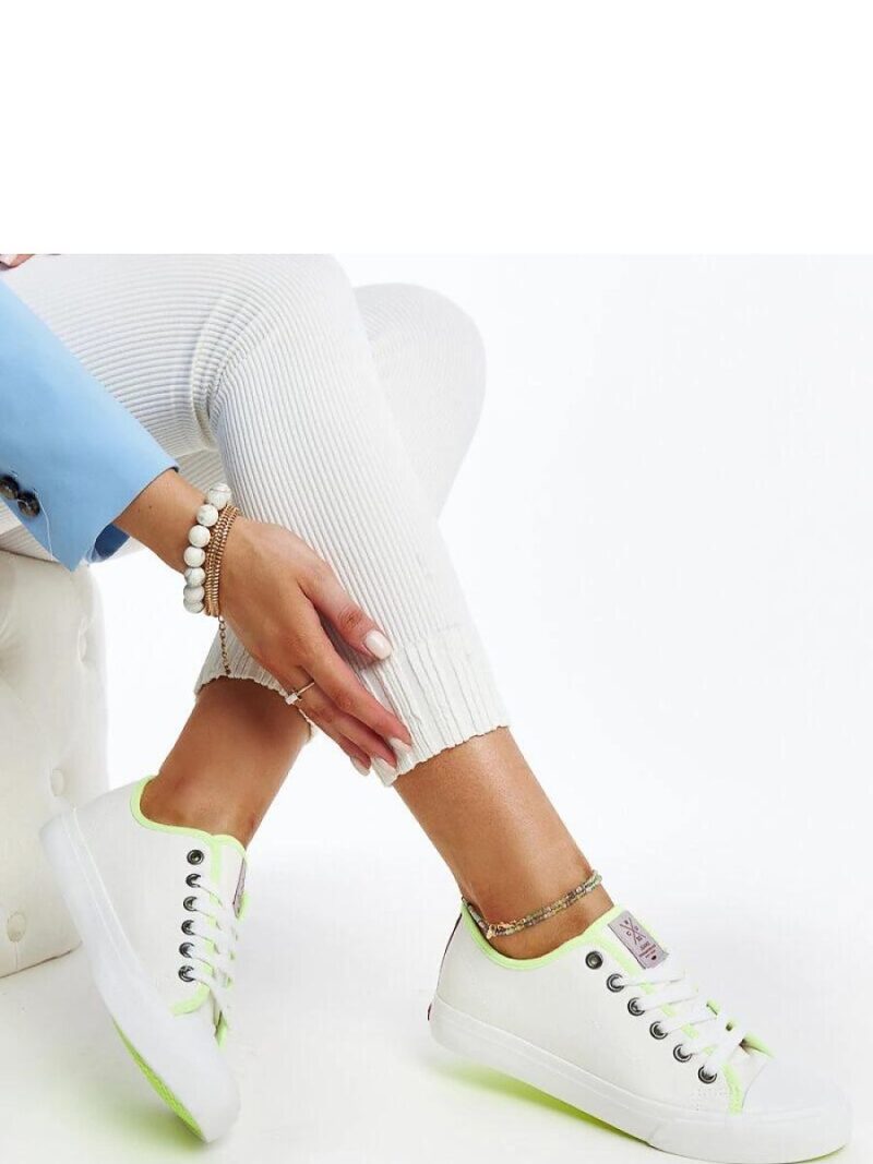 Białe damskie trampki z kolorem CROSS JEANS - Solea - obrazek 2