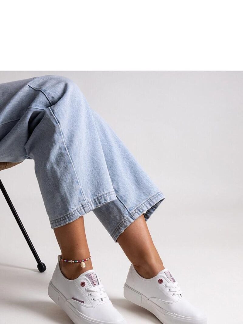 Białe damskie trampki na grubej podeszwie CROSS JEANS - Solea - obrazek 2