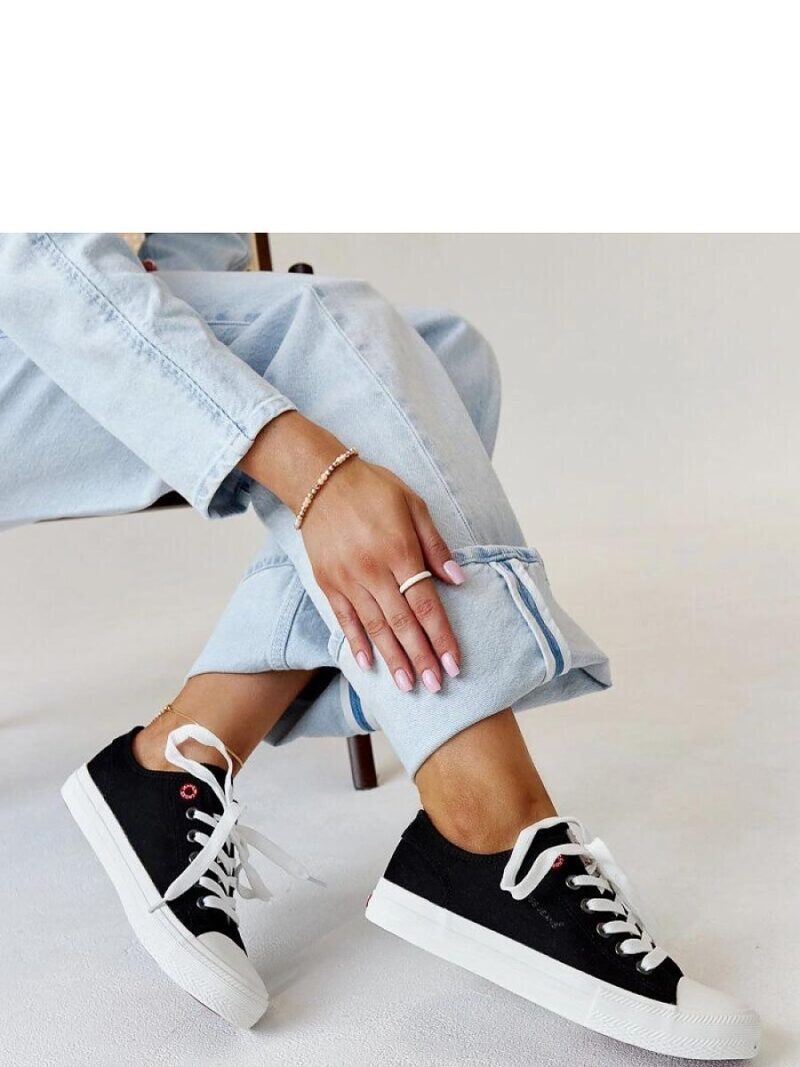 Czarne materiałowe damskie trampki CROSS JEANS - Solea - obrazek 2