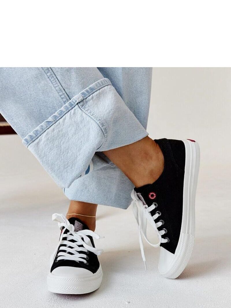 Czarne materiałowe damskie trampki CROSS JEANS - Solea - obrazek 4