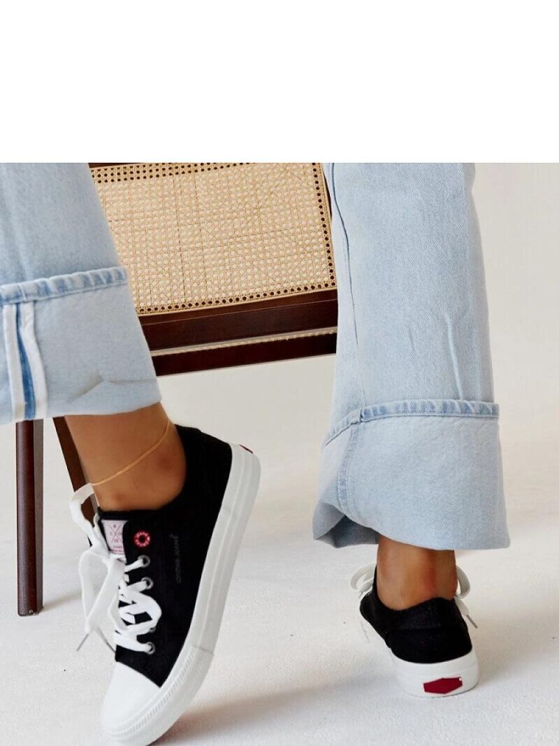 Czarne materiałowe damskie trampki CROSS JEANS - Solea - obrazek 5