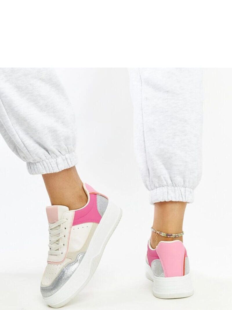Biało-różowe sneakersy na grubszej podeszwie Rumai - Solea - obrazek 2