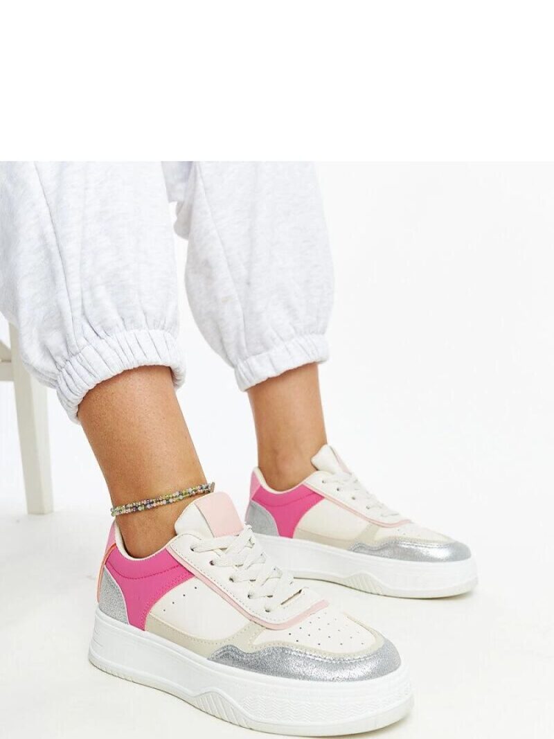 Biało-różowe sneakersy na grubszej podeszwie Rumai - Solea - obrazek 3