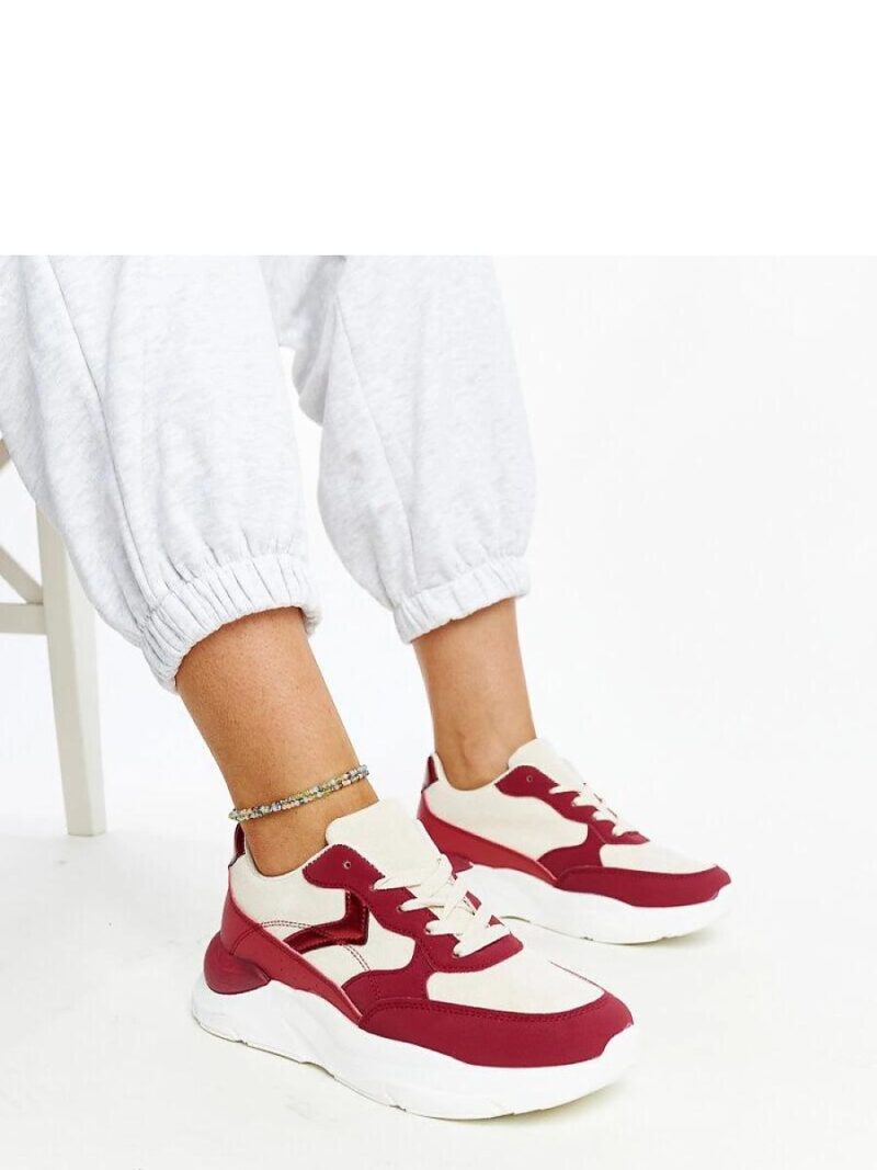 Beżowo-czerwone sneakersy na platformie Nereida - Solea - obrazek 2
