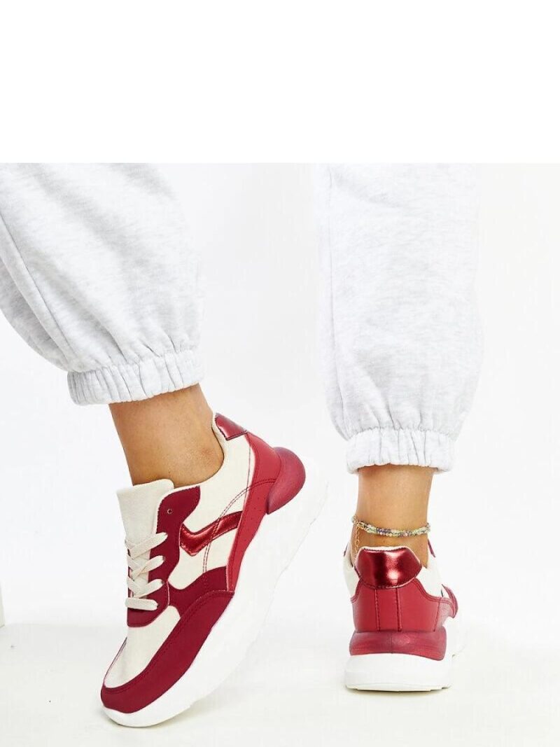 Beżowo-czerwone sneakersy na platformie Nereida - Solea - obrazek 4