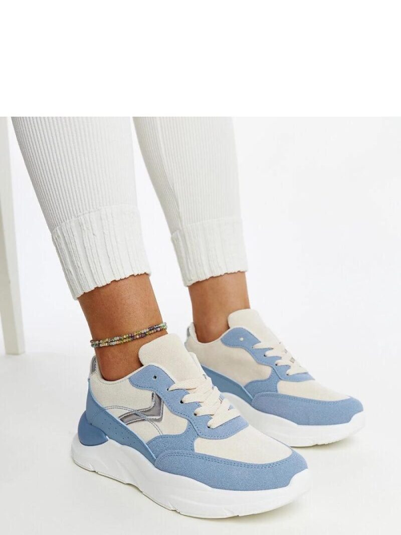Beżowo-niebieskie sneakersy na platformie Nereida - Solea