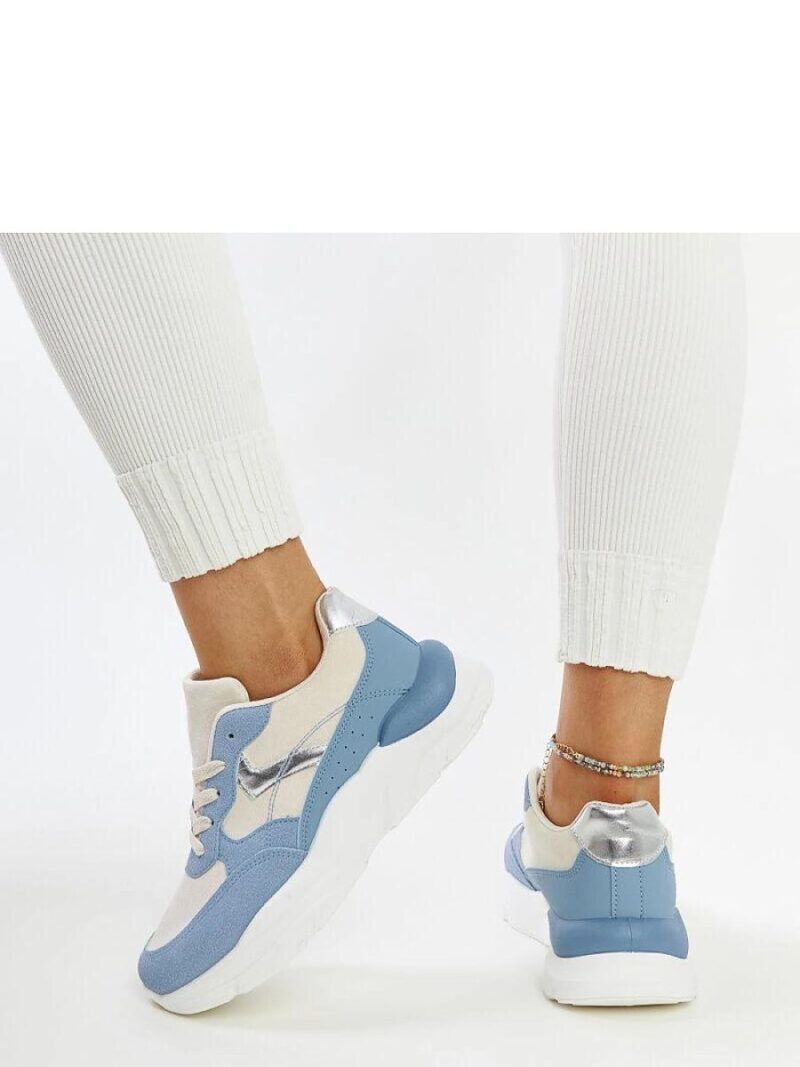 Beżowo-niebieskie sneakersy na platformie Nereida - Solea - obrazek 4