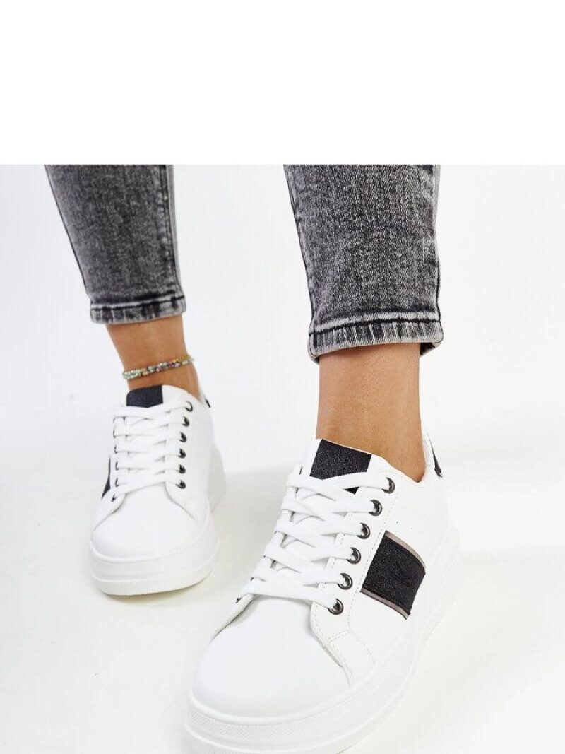 Biało-czarne sneakersy na grubszej podeszwie Finestra - Solea