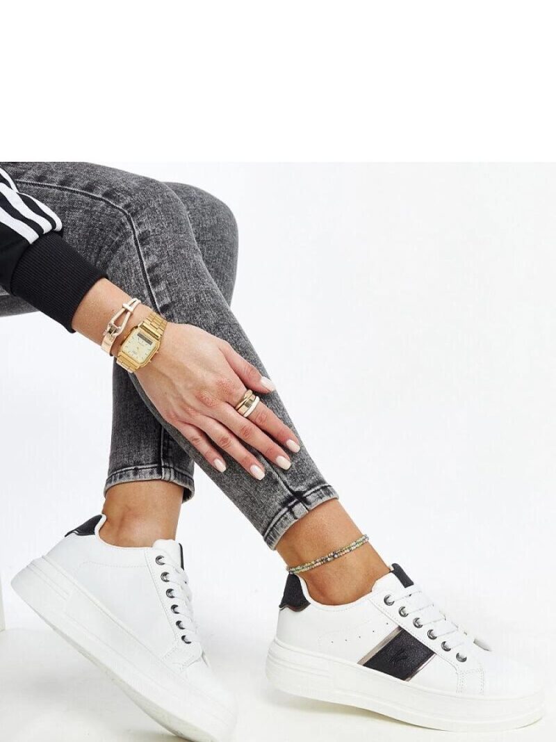 Biało-czarne sneakersy na grubszej podeszwie Finestra - Solea - obrazek 2