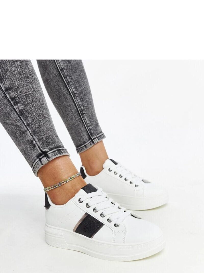 Biało-czarne sneakersy na grubszej podeszwie Finestra - Solea - obrazek 4
