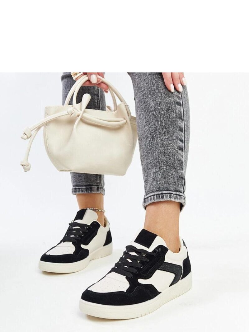 Biało-czarne sneakersy z brokatem Juwan - Solea - obrazek 5
