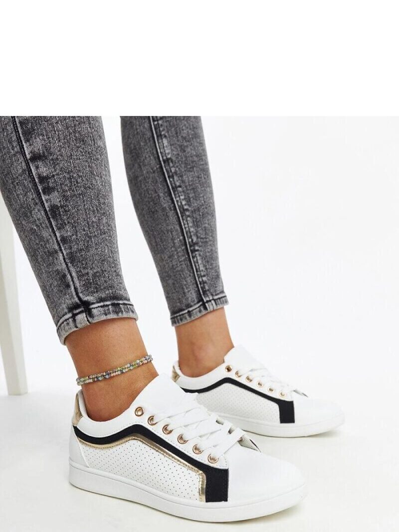 Biało-czarne sneakersy na platformie Amala - Solea - obrazek 2