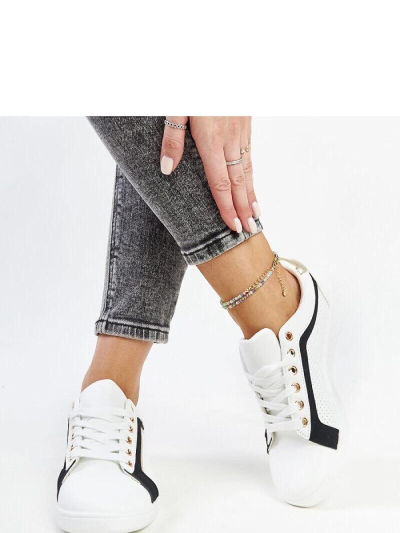 Biało-czarne sneakersy na platformie Amala - Solea - obrazek 4