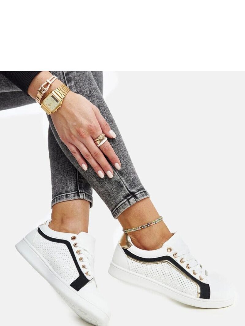 Biało-czarne sneakersy na platformie Amala - Solea - obrazek 6