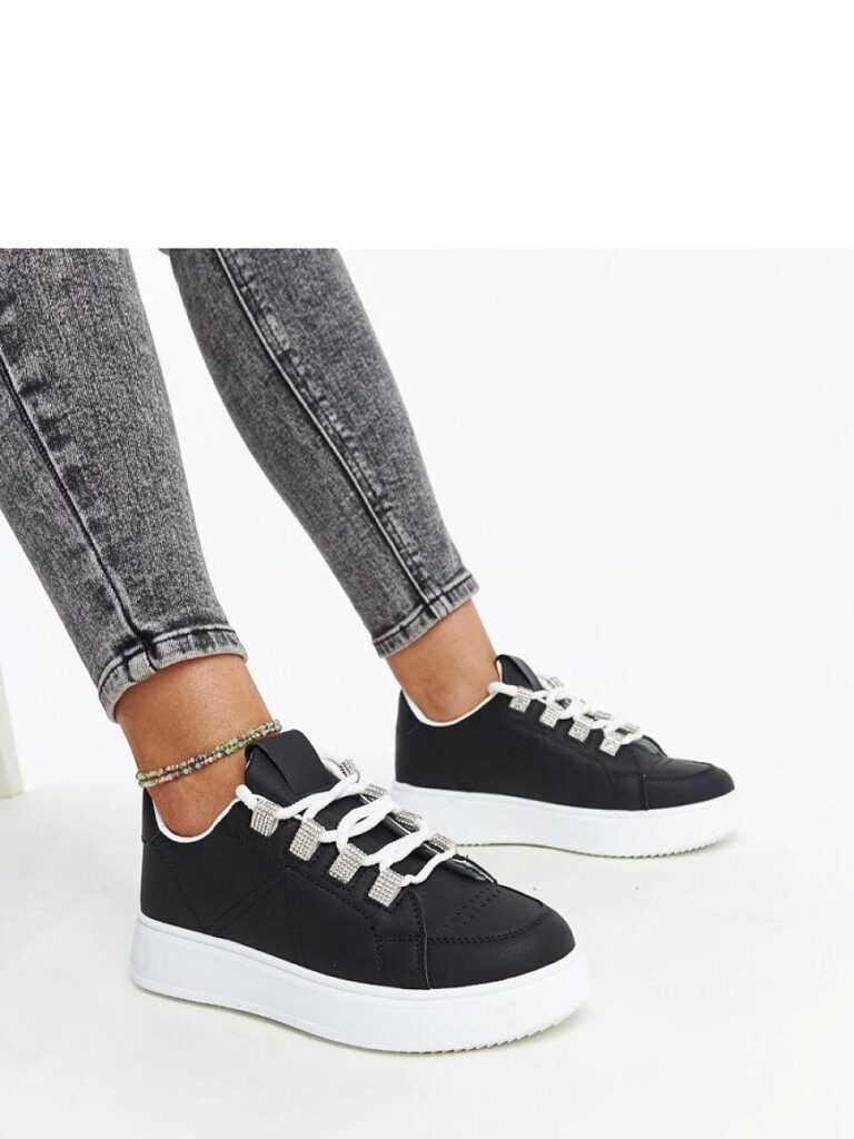 Czarne sneakersy na grubej podeszwie Walida - Solea