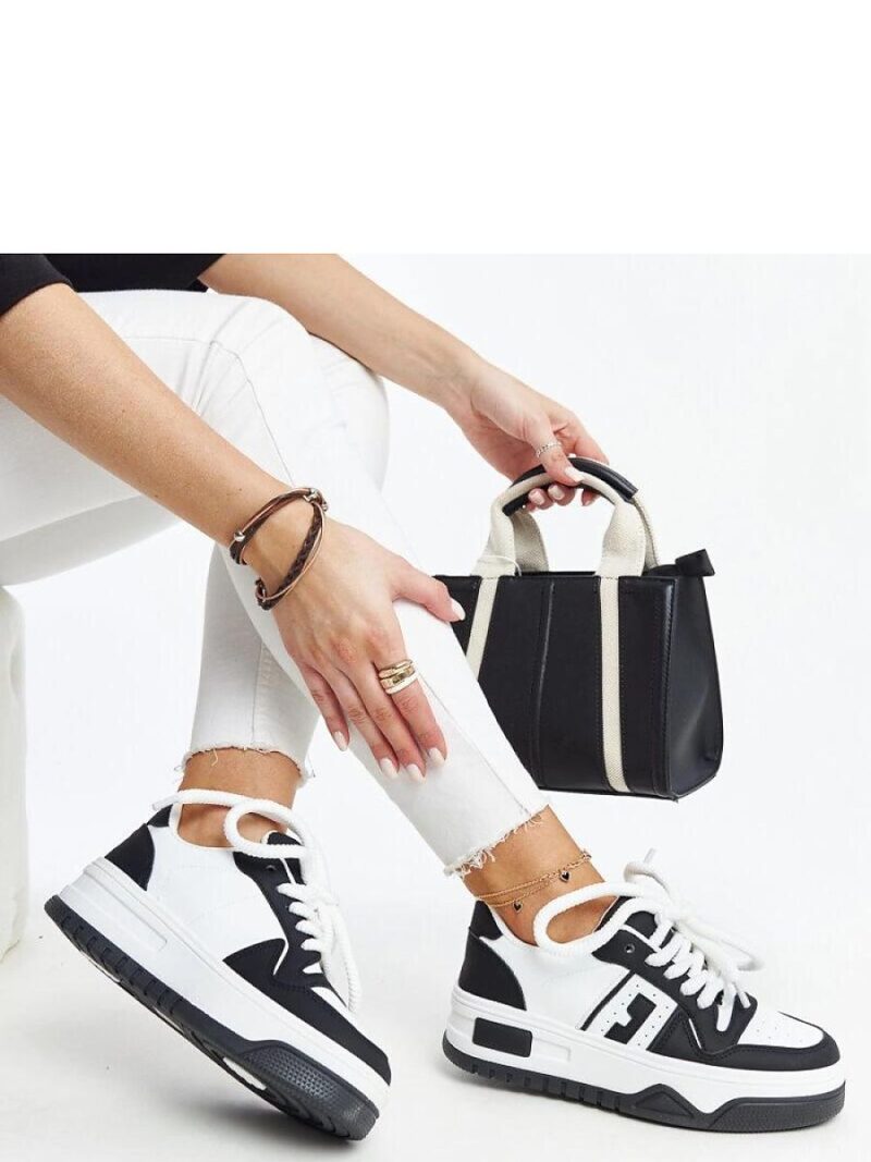 Czarno-białe sneakersy na grubej podeszwie Galit - Solea