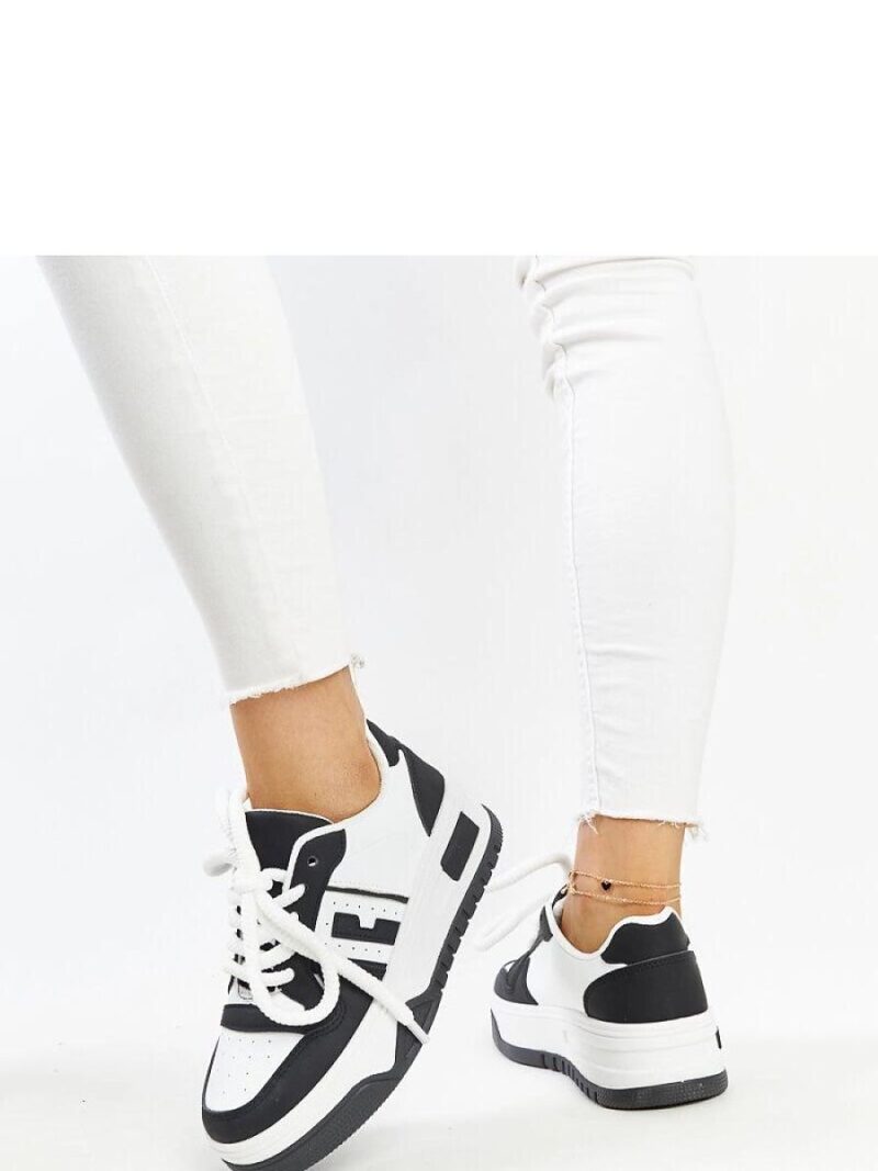 Czarno-białe sneakersy na grubej podeszwie Galit - Solea - obrazek 4