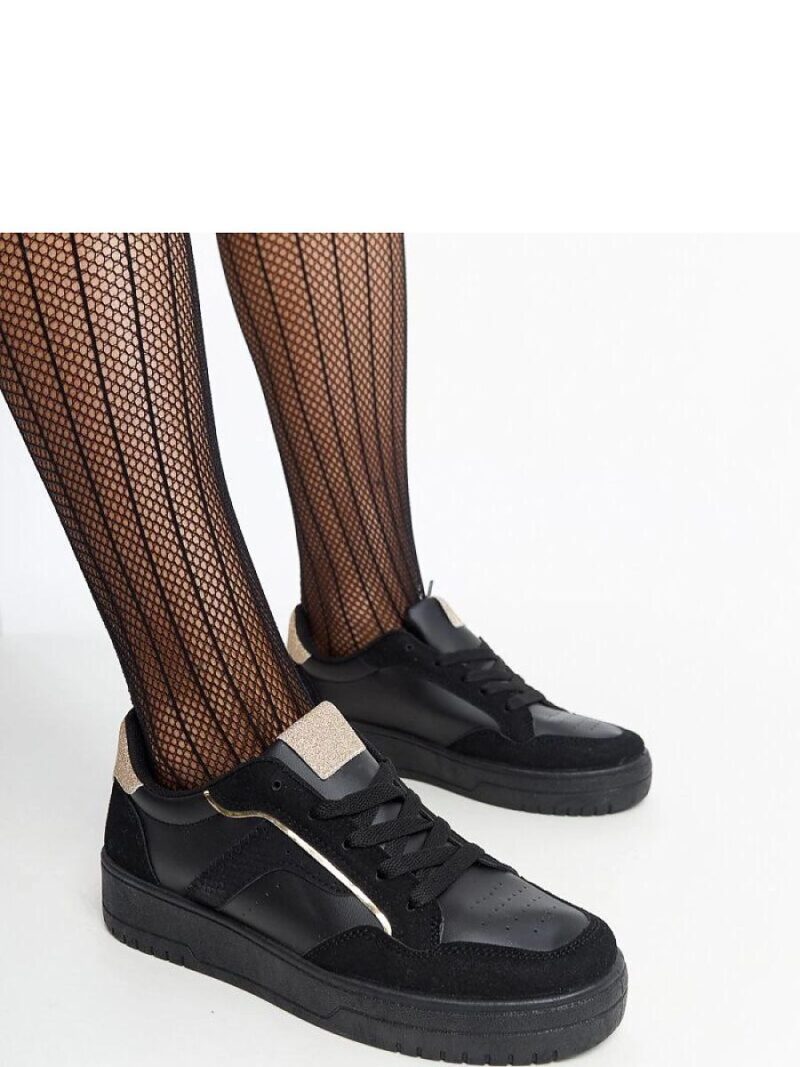 Czarny sneakersy na platformie Walda - Solea
