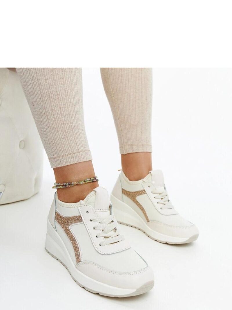 Beżowe sneakersy na koturnie Hermina - Solea