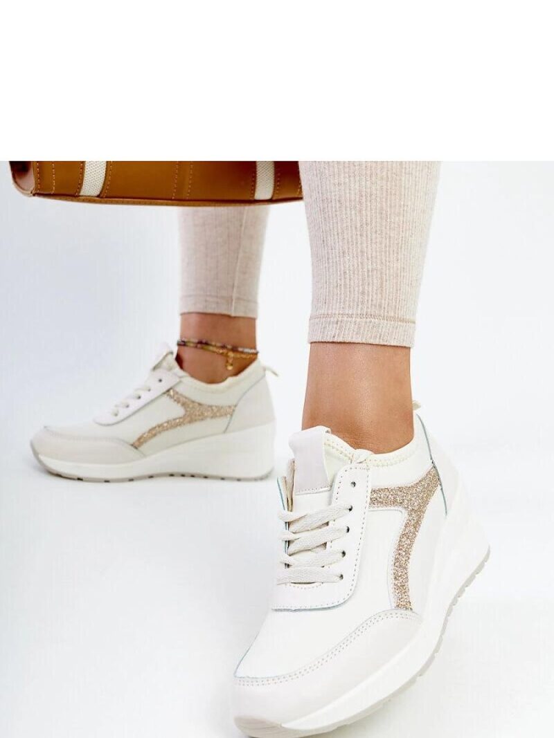 Beżowe sneakersy na koturnie Hermina - Solea - obrazek 4