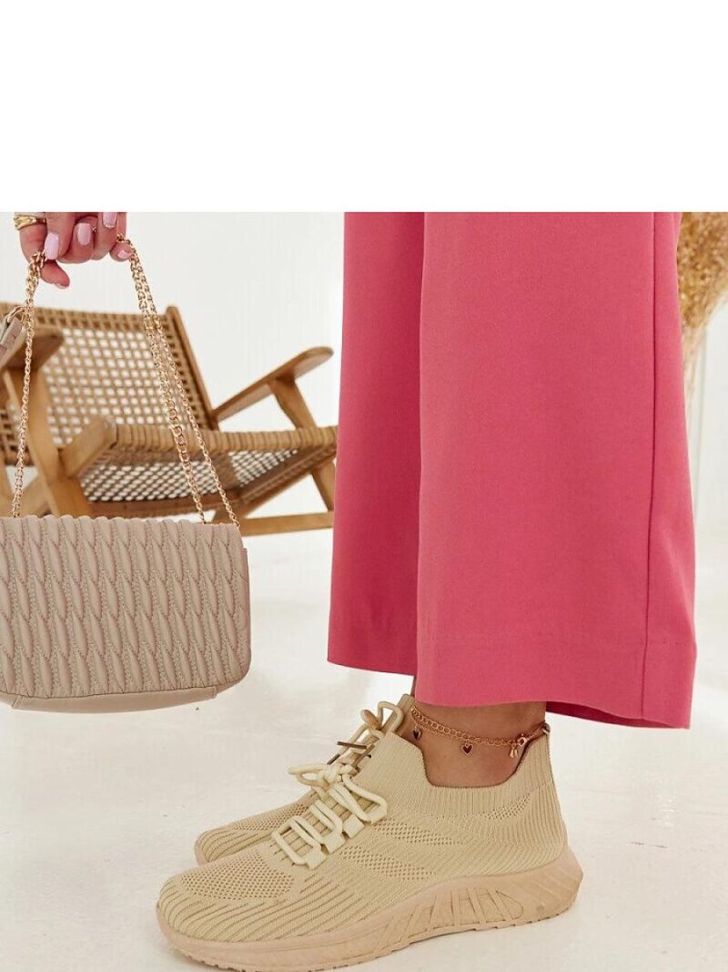 Beżowe materiałowe sneakersy Ornella - Solea - obrazek 2