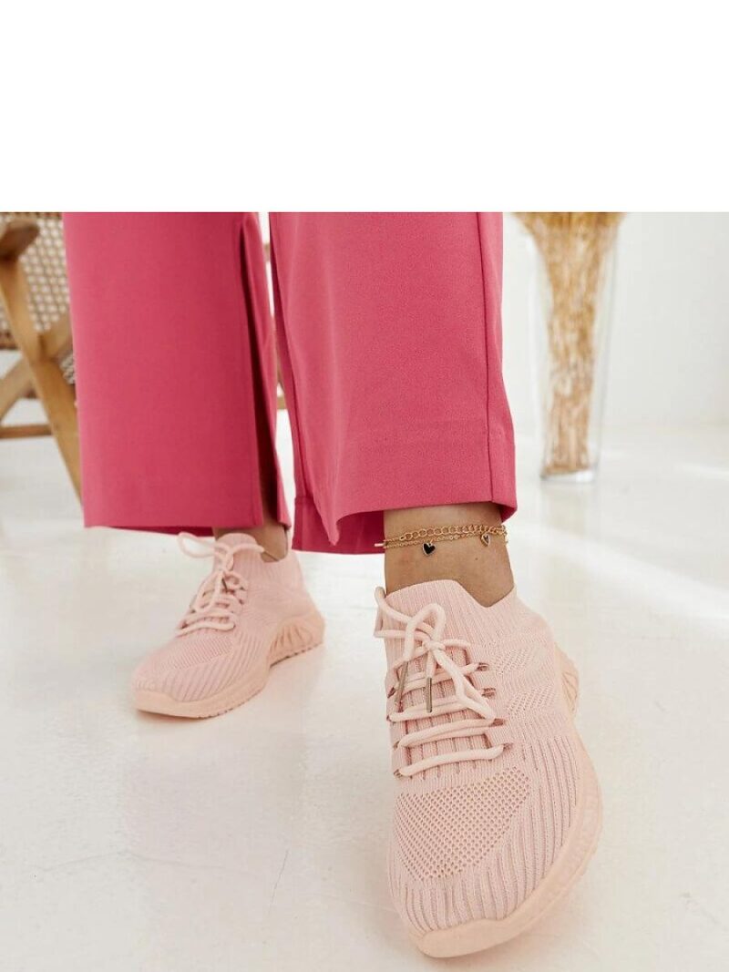 Różowe materiałowe sneakersy Ornella - Solea - obrazek 3