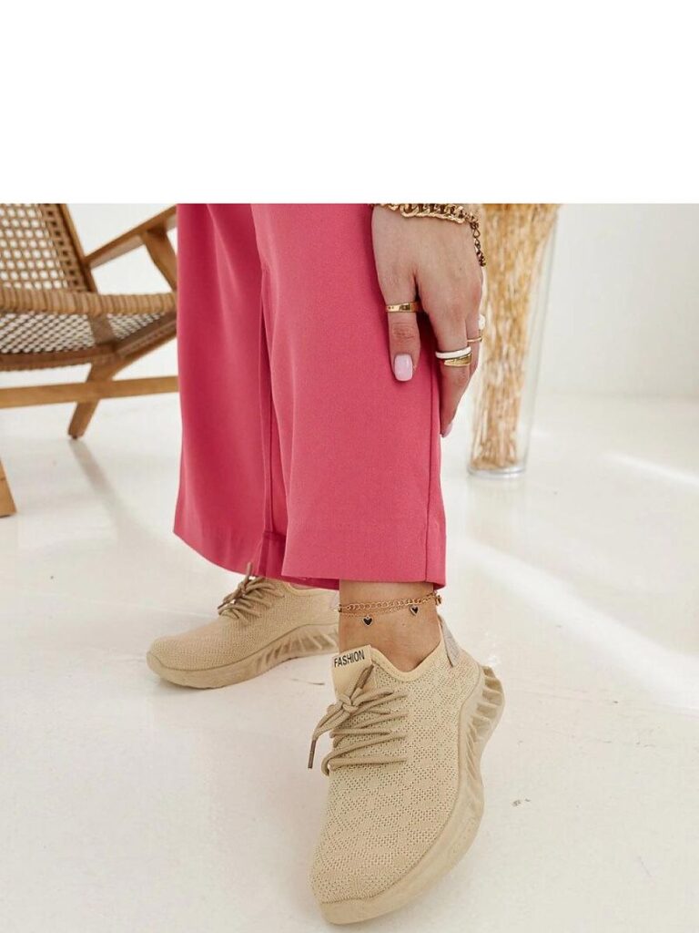 Beżowe materiałowe sneakersy Mira - Solea