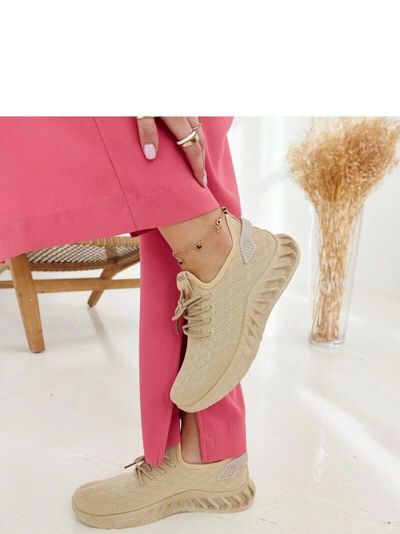 Beżowe materiałowe sneakersy Mira - Solea - obrazek 3