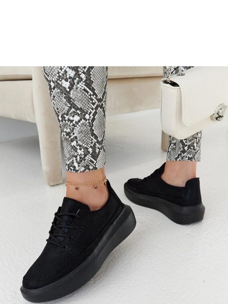 Czarne sneakersy na platformie Lori - Solea - obrazek 4