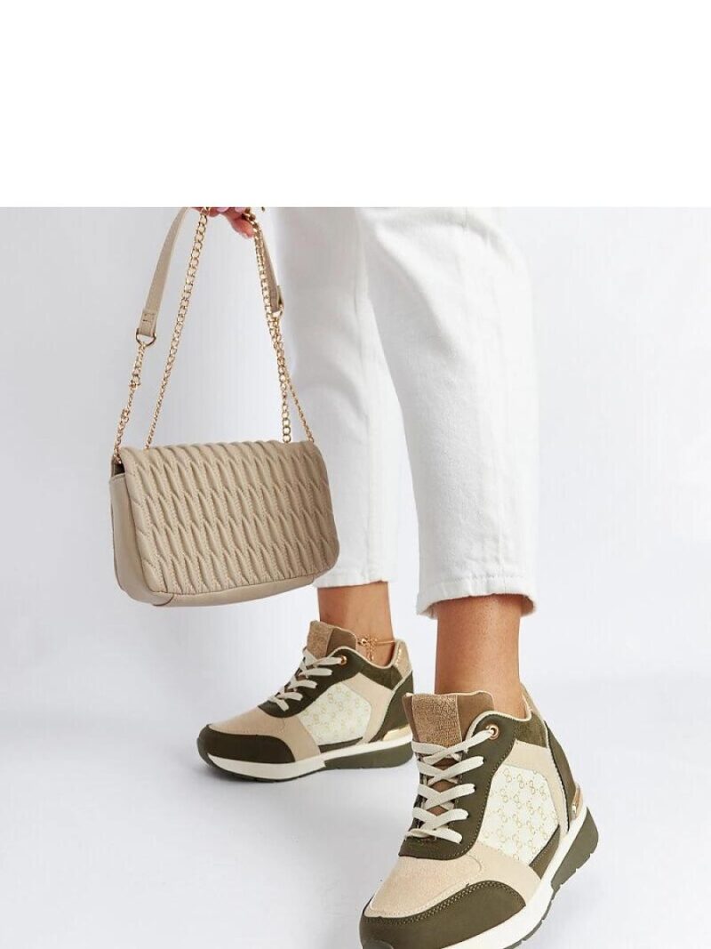 Zielone sneakersy na koturnie Chestnut - Solea - obrazek 4