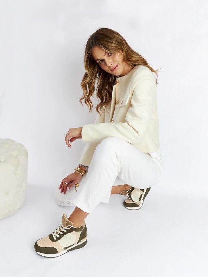 Zielone sneakersy na koturnie Chestnut - Solea - obrazek 6