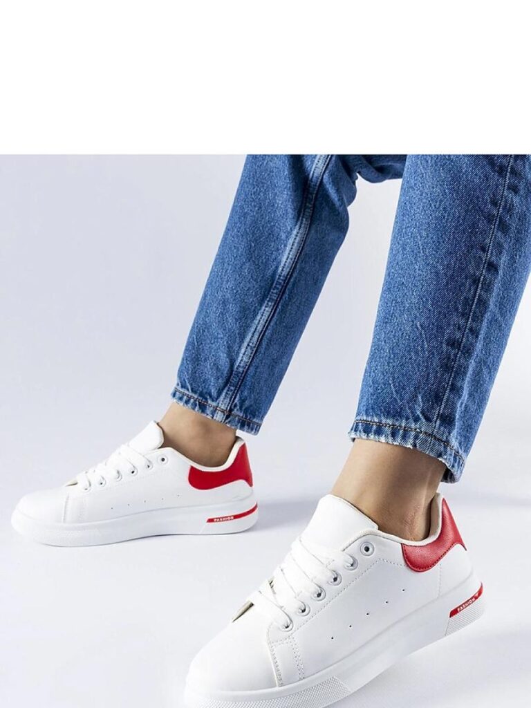 Biało-czerwone sneakersy Leland - Solea
