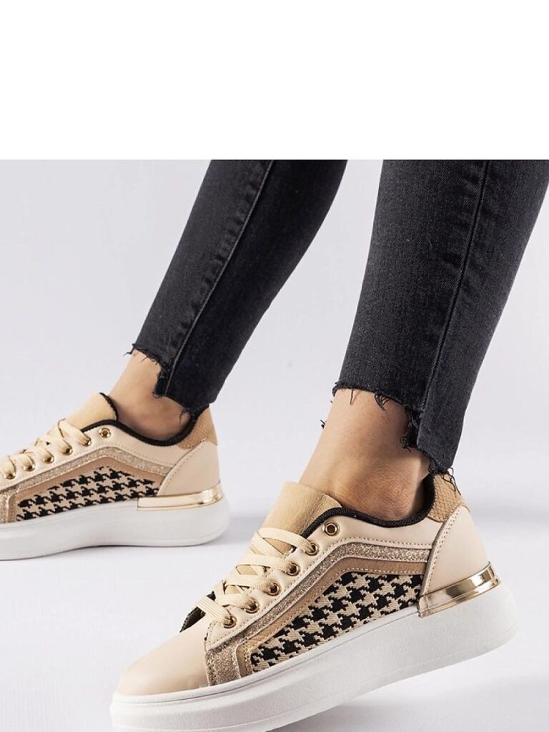 Beżowe sneakersy z brokatem Briercliff - Solea