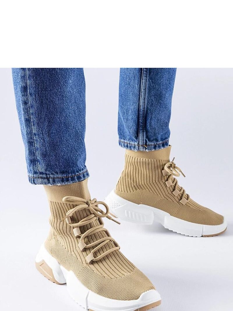 Ciemnobeżowe wysokie sneakersy Sanschagrin - Solea