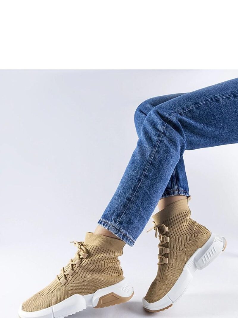 Ciemnobeżowe wysokie sneakersy Sanschagrin - Solea - obrazek 2