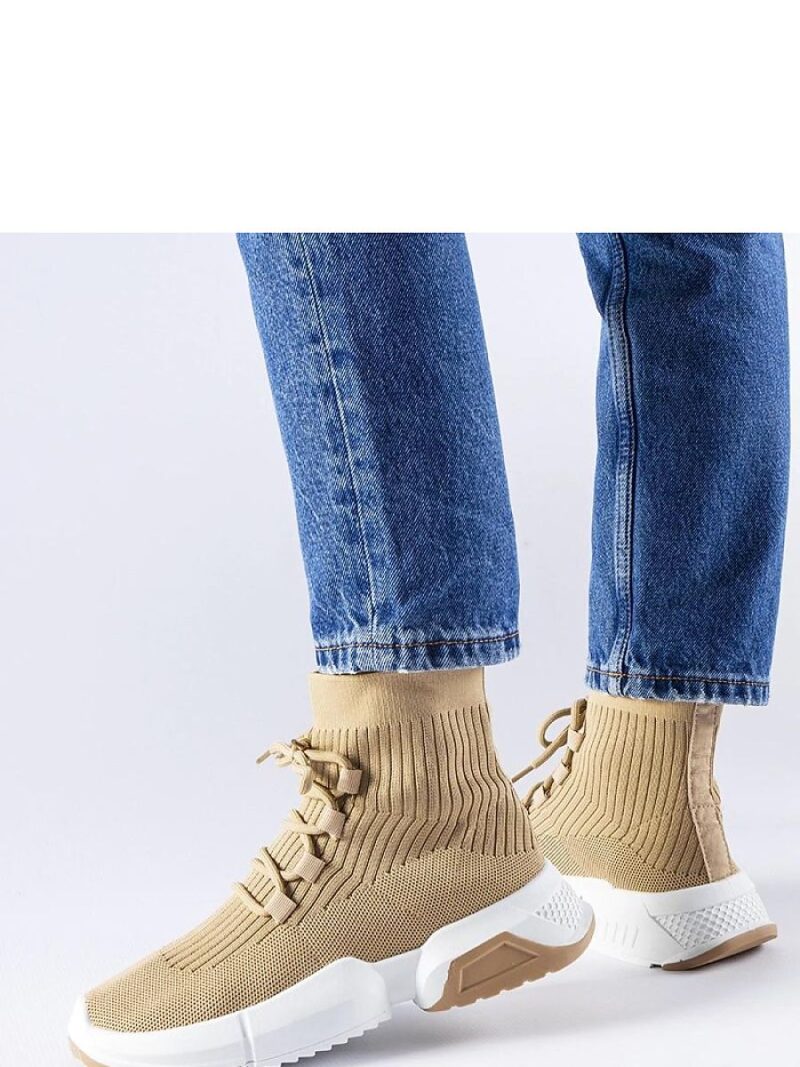 Ciemnobeżowe wysokie sneakersy Sanschagrin - Solea - obrazek 3