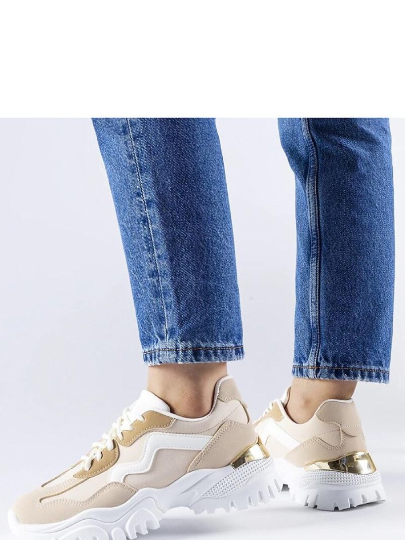 Beżowe sneakersy na masywnej podeszwie Gironic - Solea - obrazek 2