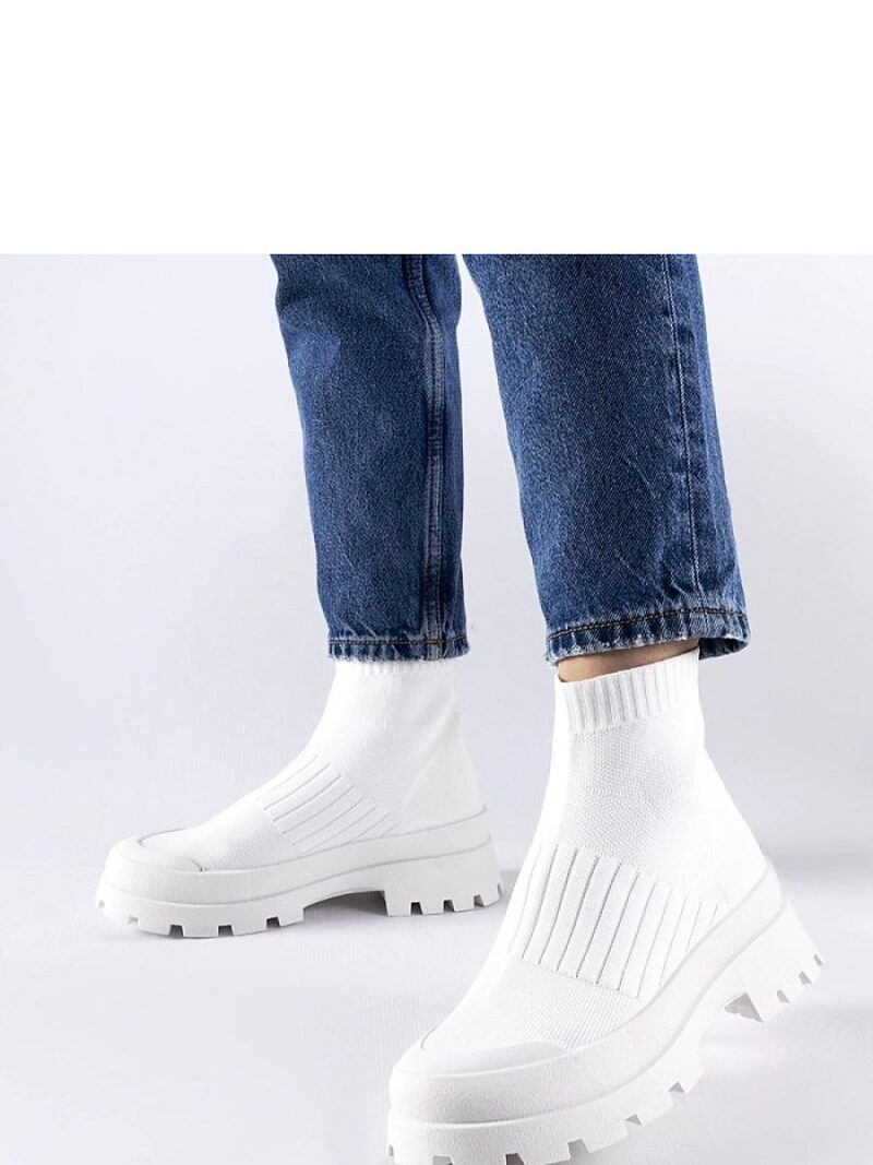 Białe sneakersy z elastyczną cholewką Varden - Solea