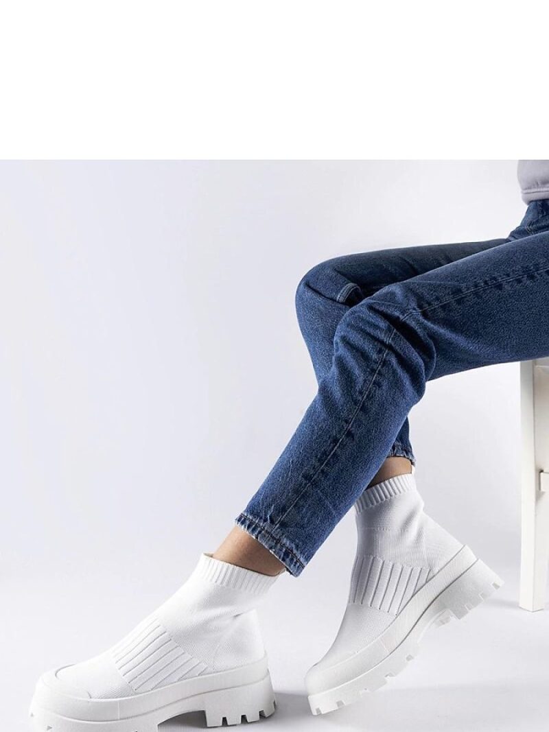 Białe sneakersy z elastyczną cholewką Varden - Solea - obrazek 2