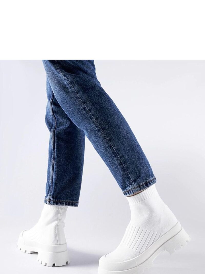 Białe sneakersy z elastyczną cholewką Varden - Solea - obrazek 3
